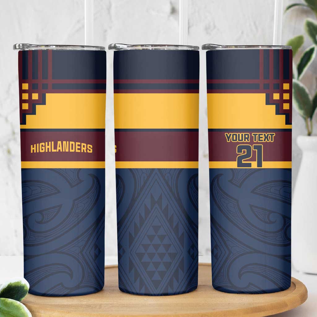 New Zealand Rugby Pacific Custom Skinny Tumbler Kahupeka Retro 2025 Taniko Motif