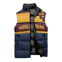 New Zealand Rugby Pacific Custom Sleeveless Puffer Jacket Kahupeka Retro 2025 Taniko Motif - Polynesian Pride