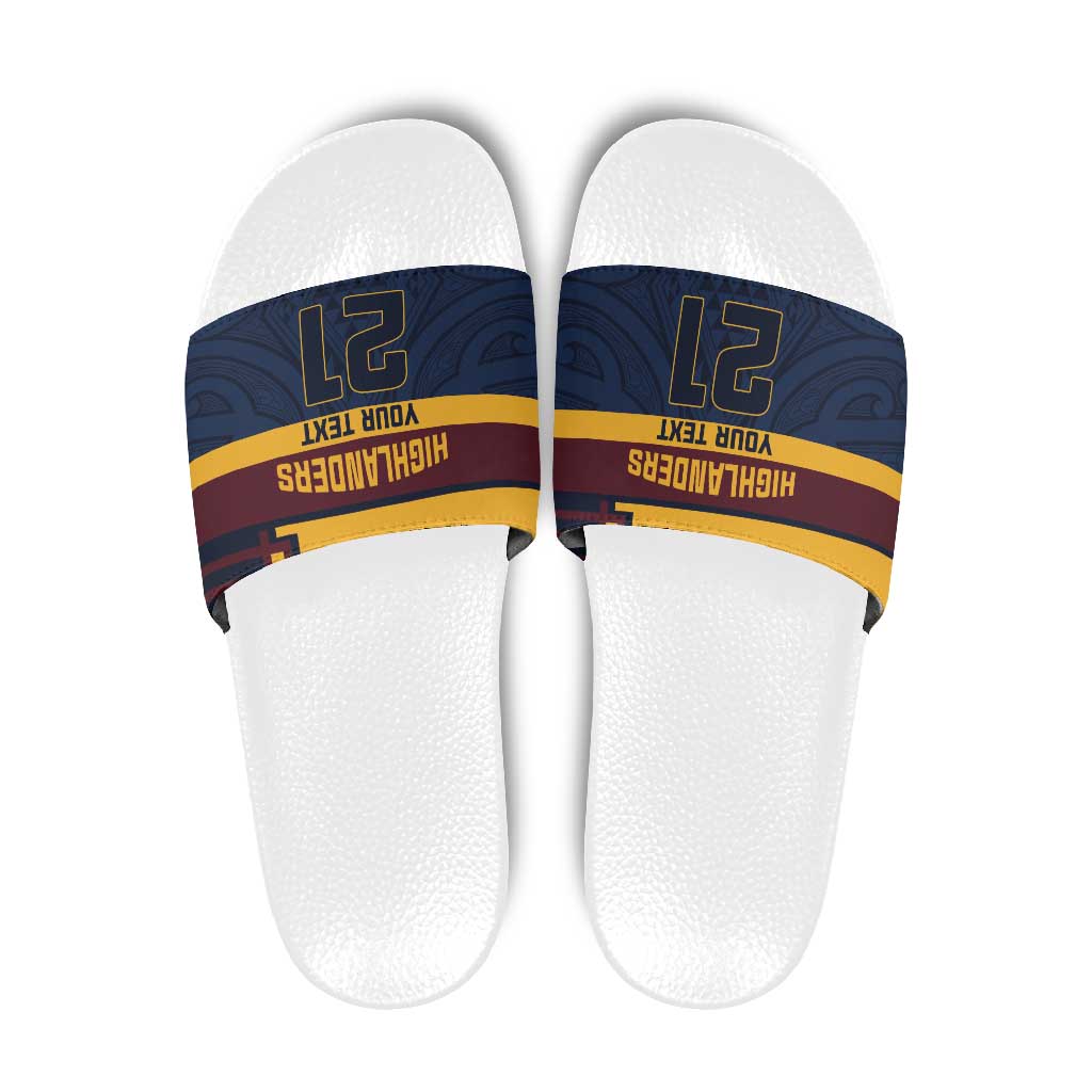 New Zealand Rugby Pacific Custom Slide Sandals Kahupeka Retro 2025 Taniko Motif - Polynesian Pride