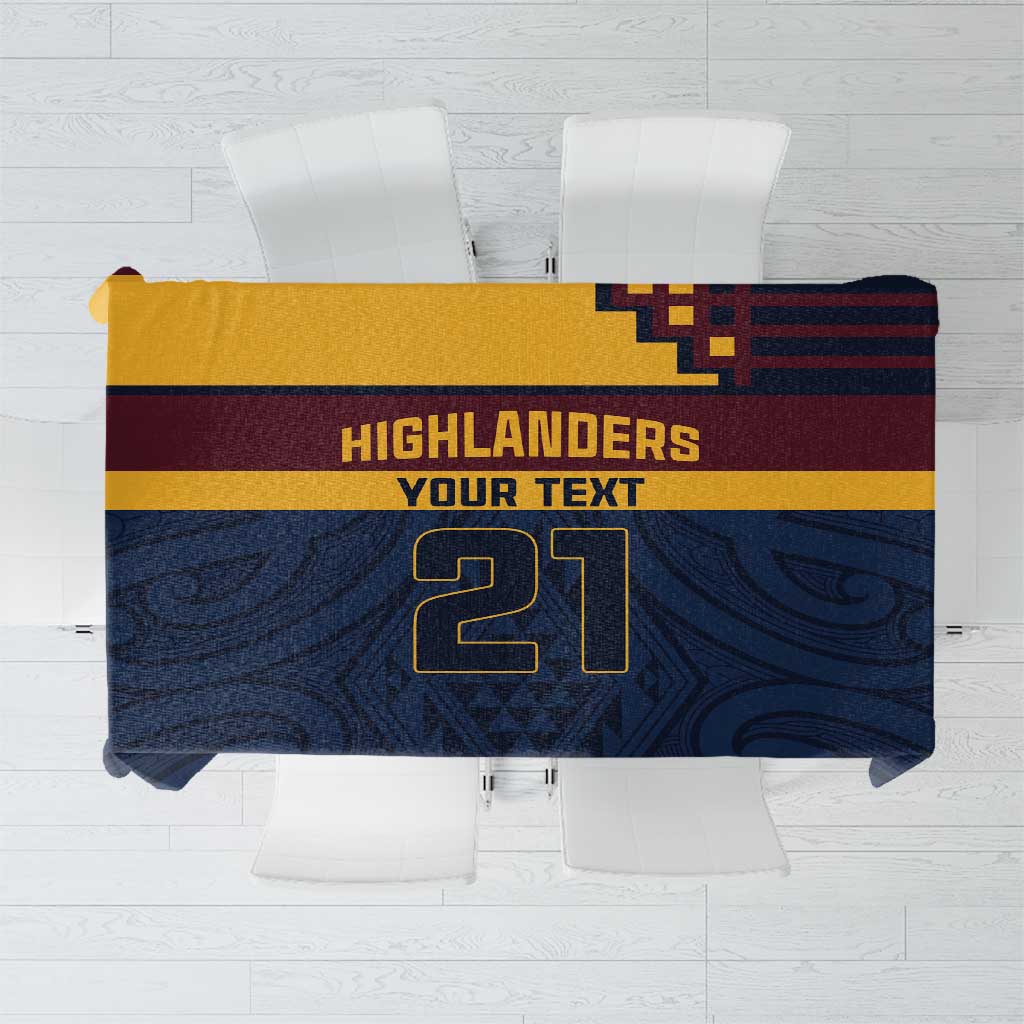 New Zealand Rugby Pacific Custom Tablecloth Kahupeka Retro 2025 Taniko Motif