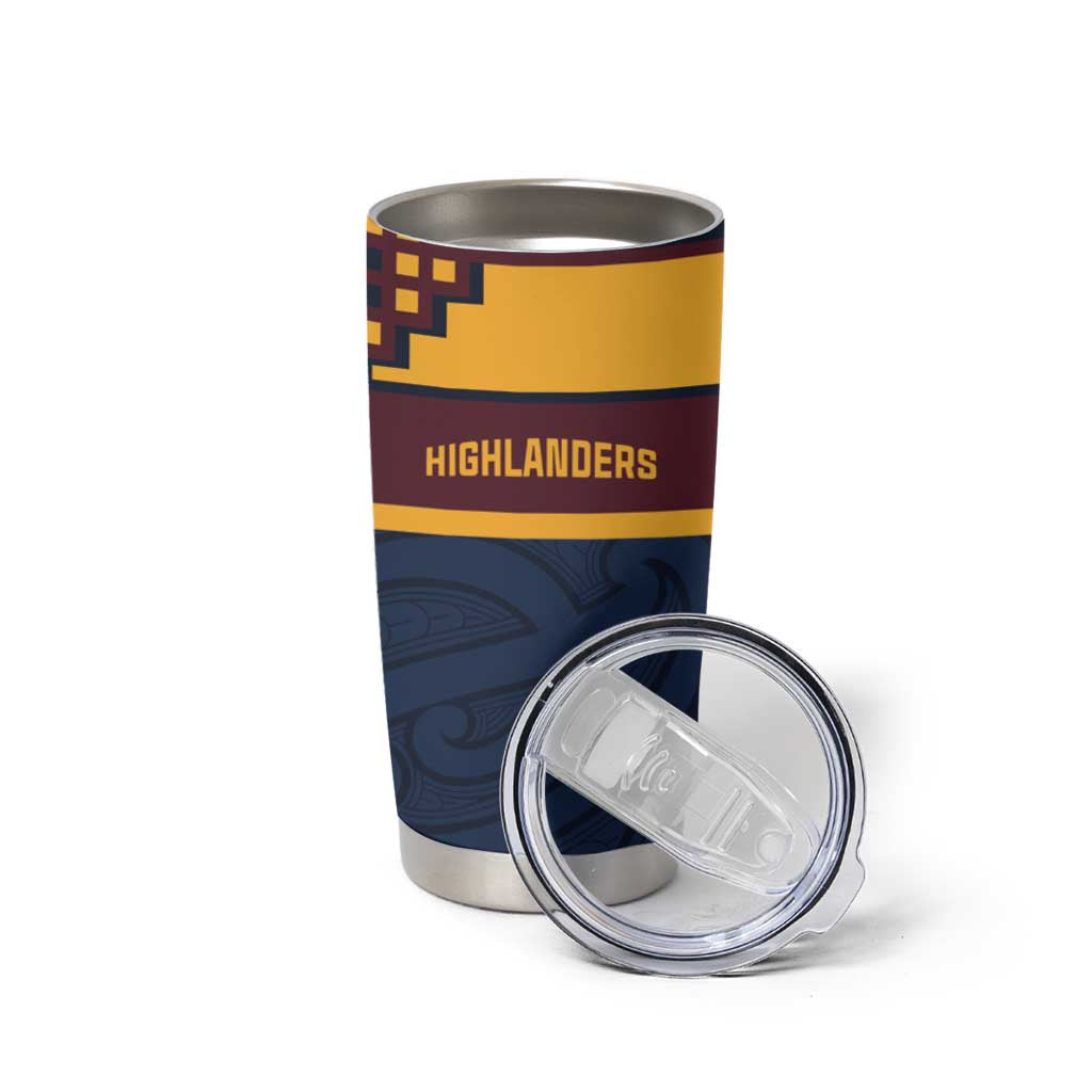 New Zealand Rugby Pacific Custom Tumbler Cup Kahupeka Retro 2025 Taniko Motif