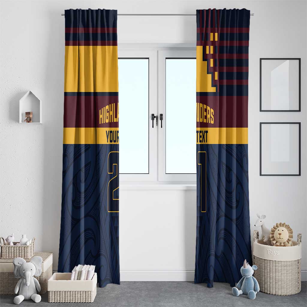 New Zealand Rugby Pacific Custom Window Curtain Kahupeka Retro 2025 Taniko Motif