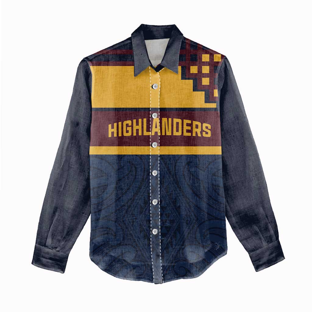 New Zealand Rugby Pacific Custom Women Casual Shirt Kahupeka Retro 2025 Taniko Motif