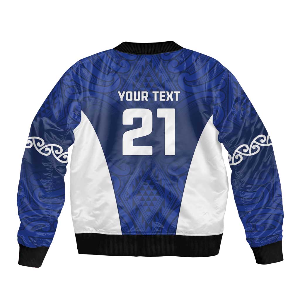New Zealand Rugby Pacific Custom Bomber Jacket Kahurangi Auckland All Blue