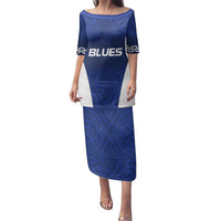 New Zealand Rugby Pacific Custom Family Matching Puletasi and Hawaiian Shirt Kahurangi Auckland All Blue