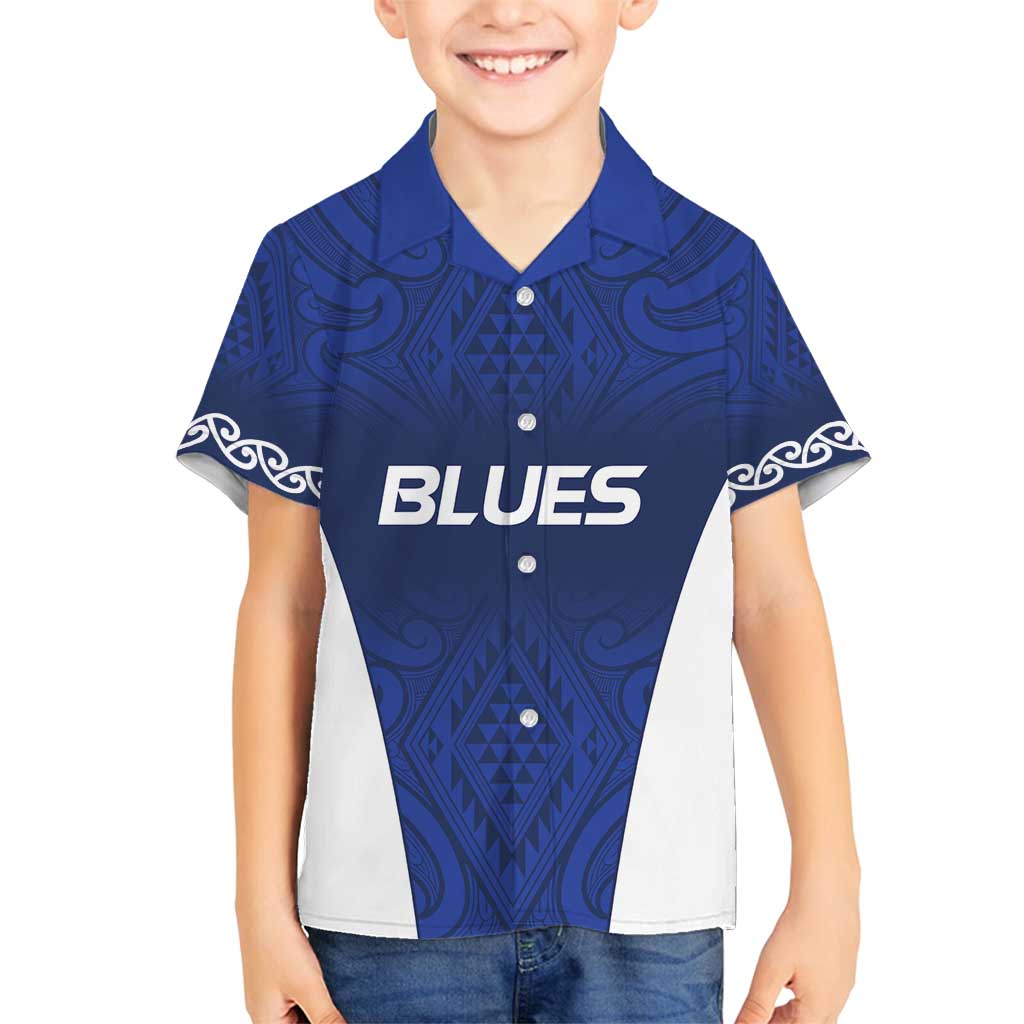 New Zealand Rugby Pacific Custom Family Matching Summer Maxi Dress and Hawaiian Shirt Kahurangi Auckland All Blue