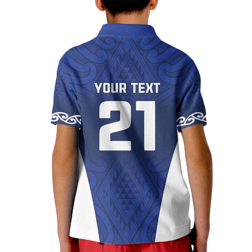 New Zealand Rugby Pacific Custom Kid Polo Shirt Kahurangi Auckland All Blue