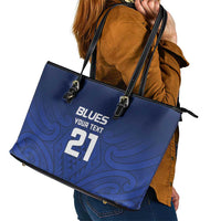 New Zealand Rugby Pacific Custom Leather Tote Bag Kahurangi Auckland All Blue
