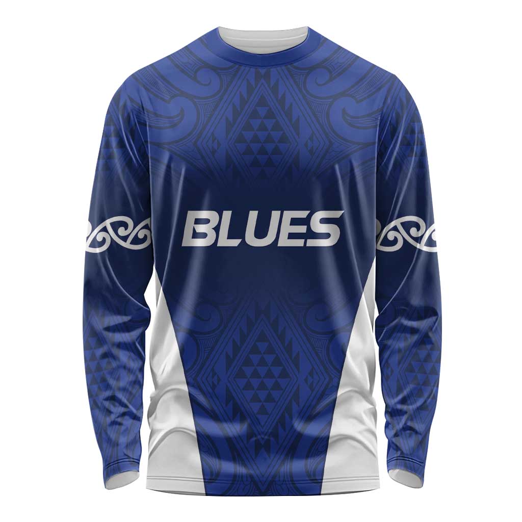 New Zealand Rugby Pacific Custom Long Sleeve Shirt Kahurangi Auckland All Blue