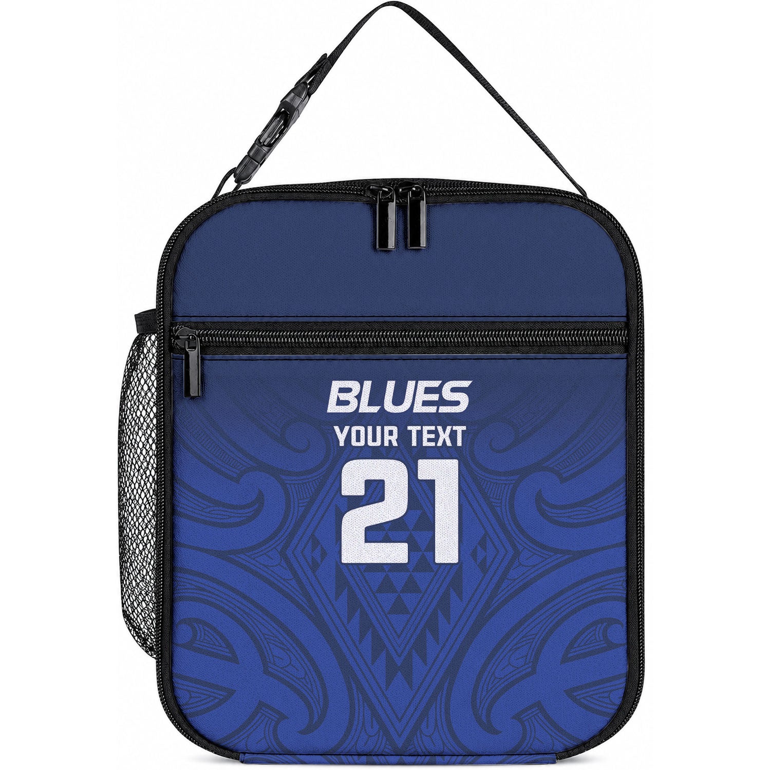 New Zealand Maori Rugby Pacific Custom Lunch Bag Kahurangi Auckland All Blue LT9 10.2 × 8.3 × 4.3 inch Blue - Polynesian Pride