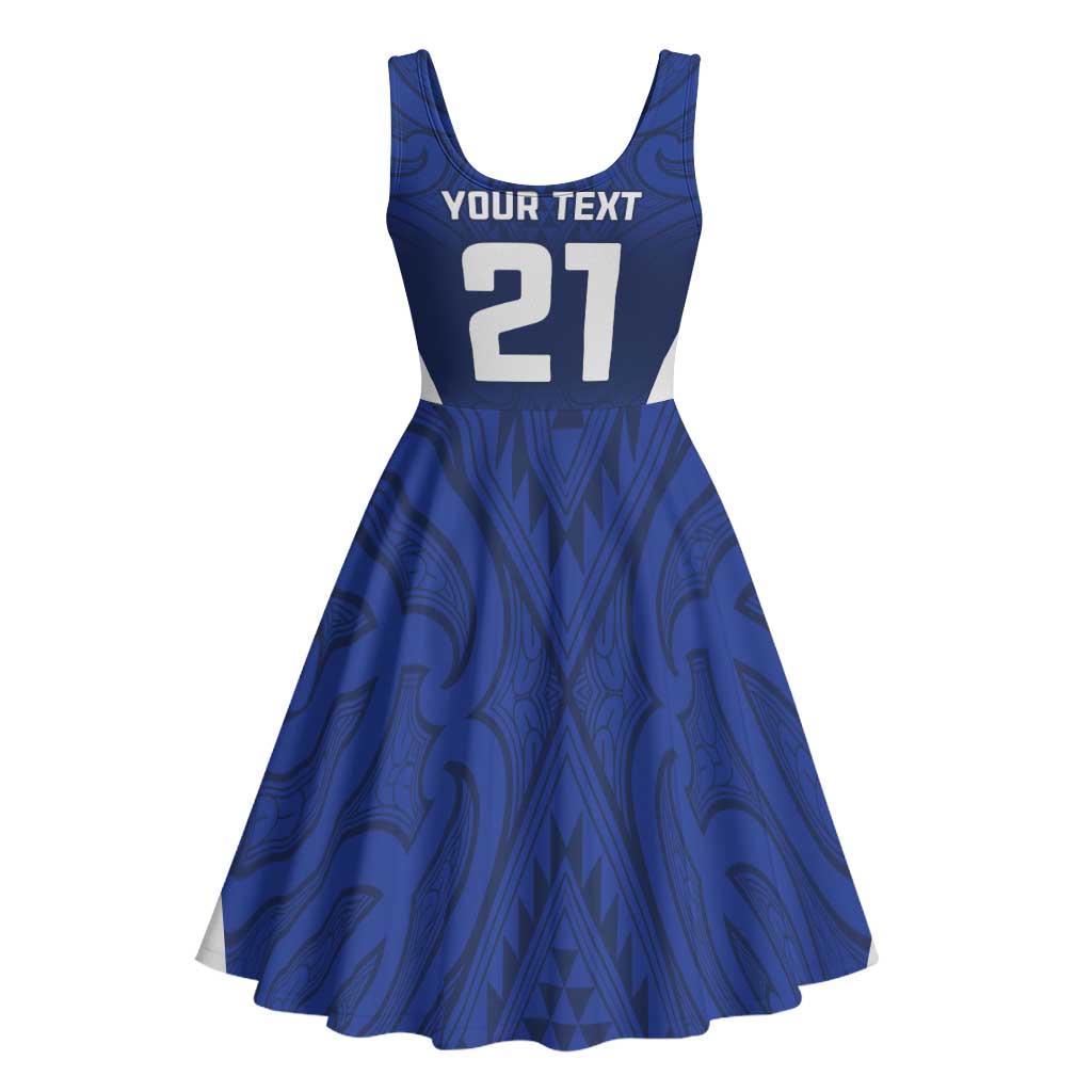 New Zealand Rugby Pacific Custom Midi Dress Kahurangi Auckland All Blue - Polynesian Pride