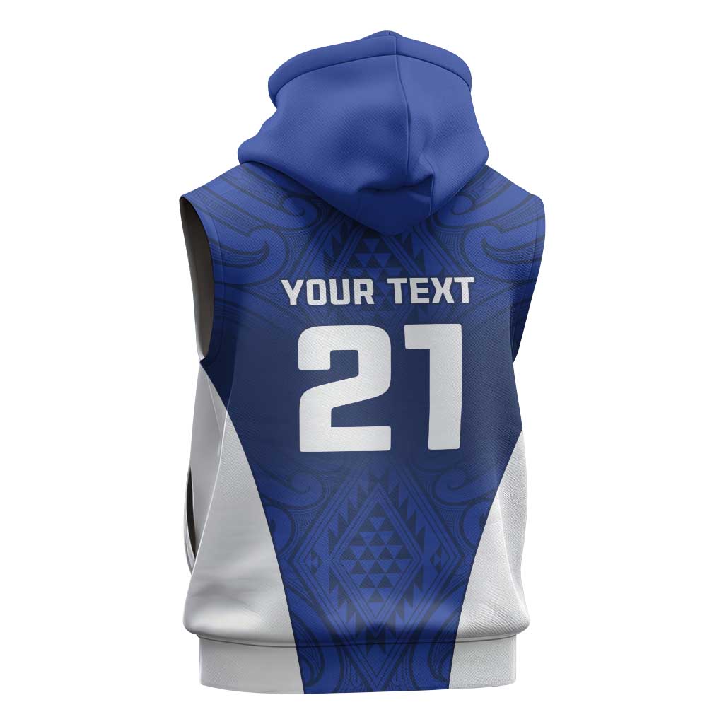 New Zealand Rugby Pacific Custom Sleeveless Hoodie Kahurangi Auckland All Blue - Polynesian Pride