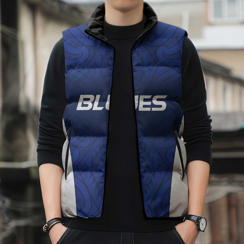 New Zealand Rugby Pacific Custom Sleeveless Puffer Jacket Kahurangi Auckland All Blue - Polynesian Pride