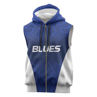 New Zealand Rugby Pacific Custom Sleeveless Zip Hoodie Kahurangi Auckland All Blue - Polynesian Pride