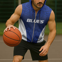 New Zealand Rugby Pacific Custom Sleeveless Zip Hoodie Kahurangi Auckland All Blue - Polynesian Pride