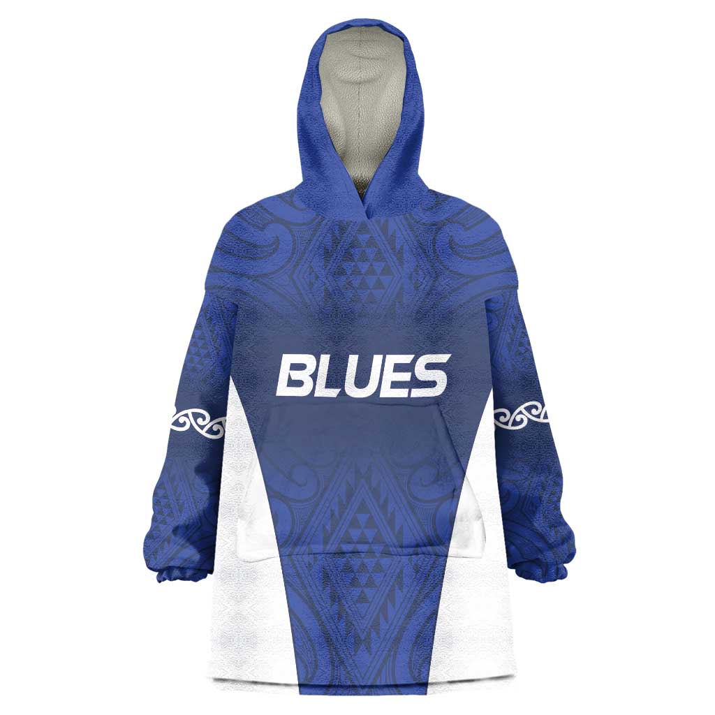 New Zealand Rugby Pacific Custom Wearable Blanket Hoodie Kahurangi Auckland All Blue