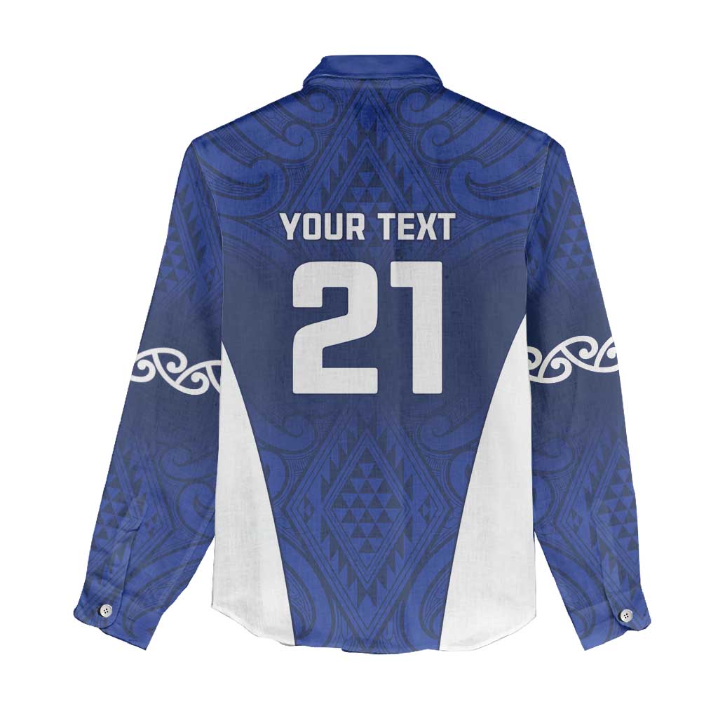 New Zealand Rugby Pacific Custom Women Casual Shirt Kahurangi Auckland All Blue