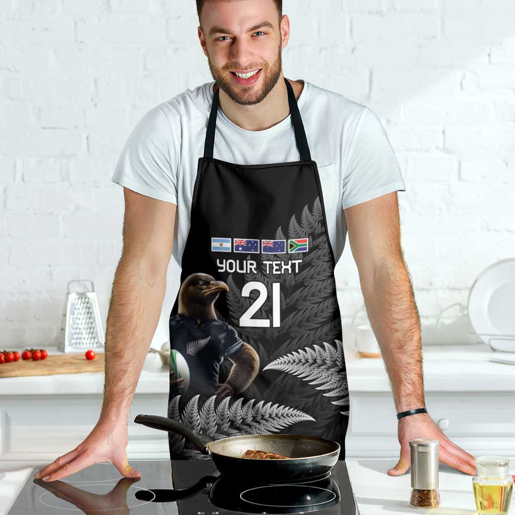 New Zealand Rugby Custom Apron Glory Be To Black Silver-fern - Polynesian Pride
