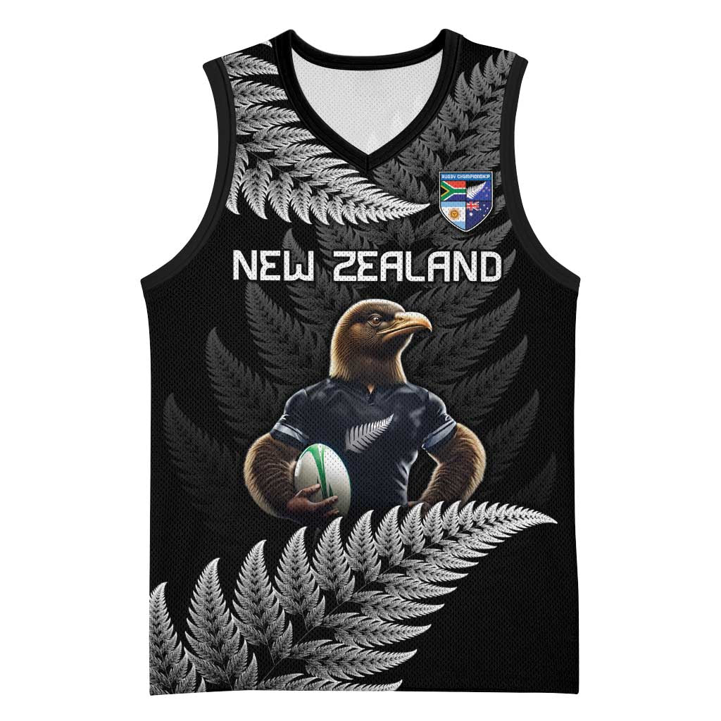 New Zealand Rugby Custom Basketball Jersey Glory Be To Black Silver-fern - Polynesian Pride