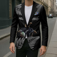 New Zealand Rugby Custom Blazer Glory Be To Black Silver-fern - Polynesian Pride