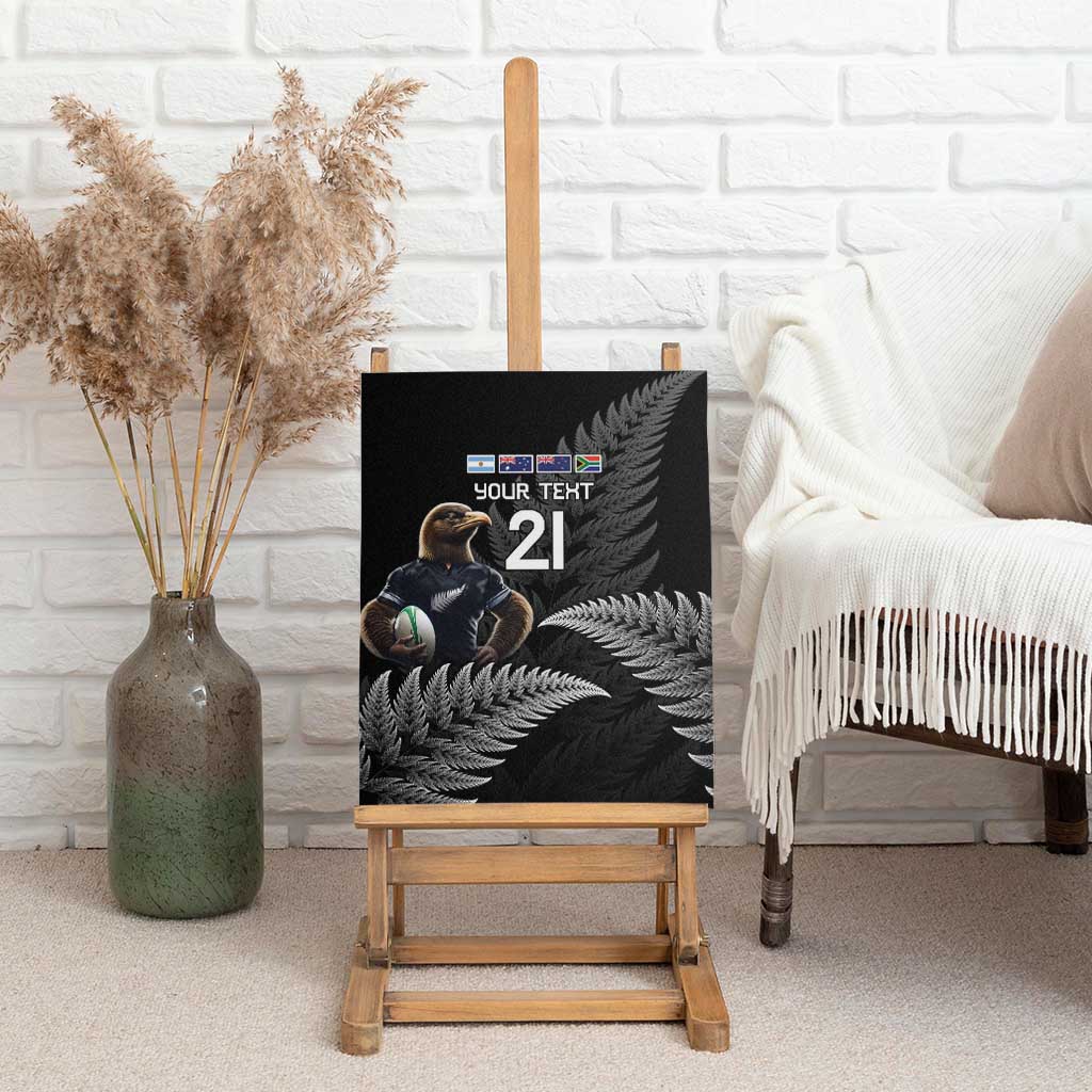 New Zealand Rugby Custom Canvas Wall Art Glory Be To Black Silver-fern - Polynesian Pride