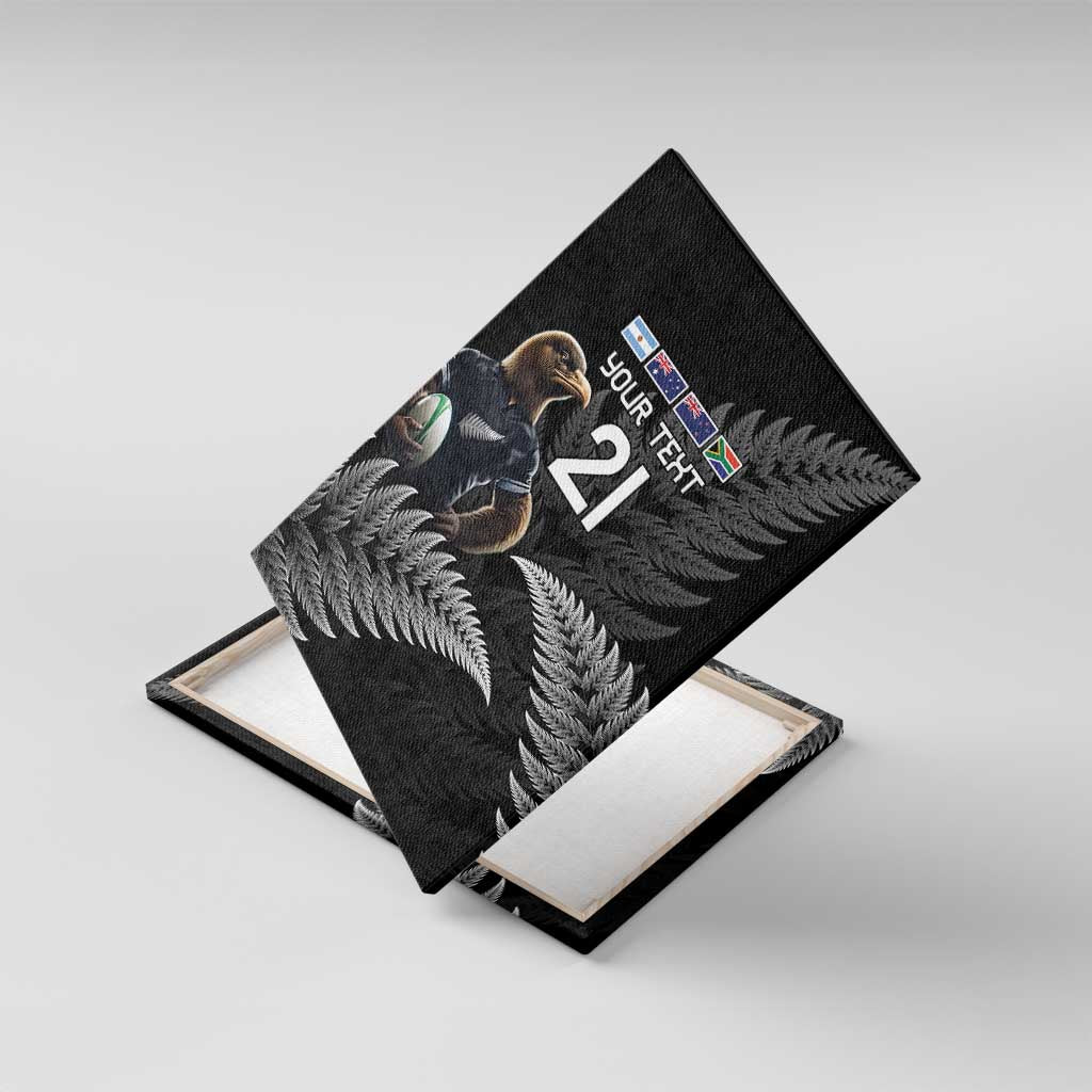 New Zealand Rugby Custom Canvas Wall Art Glory Be To Black Silver-fern - Polynesian Pride