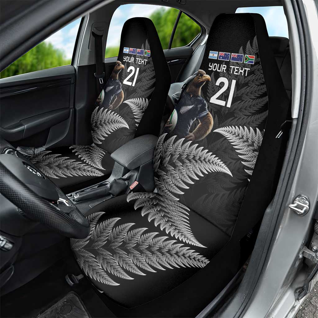 New Zealand Rugby Custom Car Seat Cover Glory Be To Black Silver-fern - Polynesian Pride