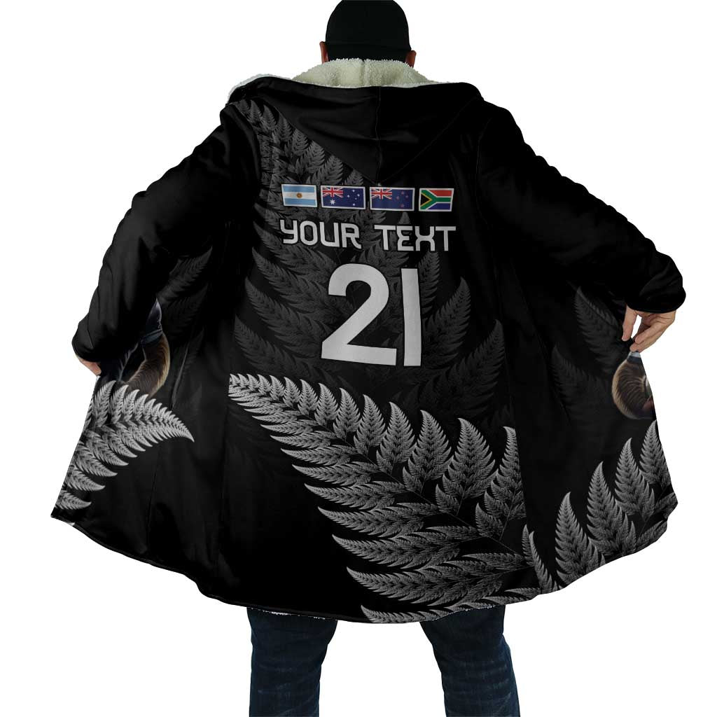 New Zealand Rugby Custom Cloak Glory Be To Black Silver-fern - Polynesian Pride