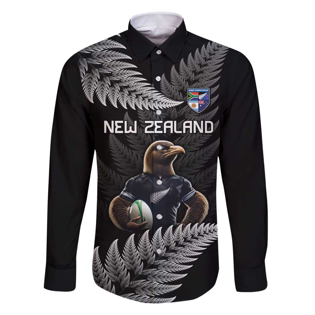 New Zealand Rugby Custom Family Matching Tank Maxi Dress and Hawaiian Shirt Glory Be To Black Silver-fern - Polynesian Pride