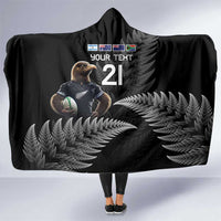 New Zealand Rugby Custom Hooded Blanket Glory Be To Black Silver-fern - Polynesian Pride