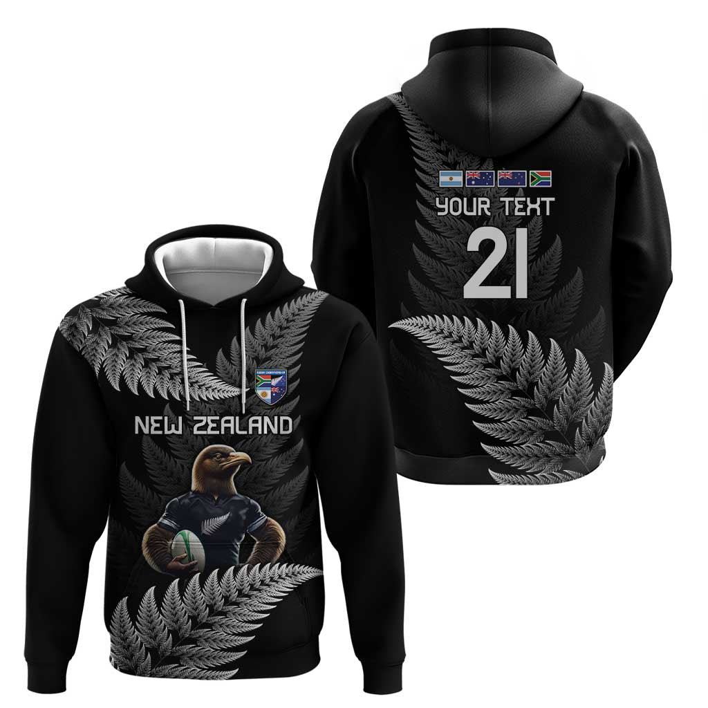 New Zealand Rugby Custom Hoodie Glory Be To Black Silver-fern - Polynesian Pride