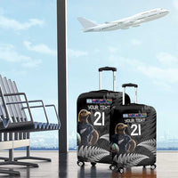 New Zealand Rugby Custom Luggage Cover Glory Be To Black Silver-fern - Polynesian Pride