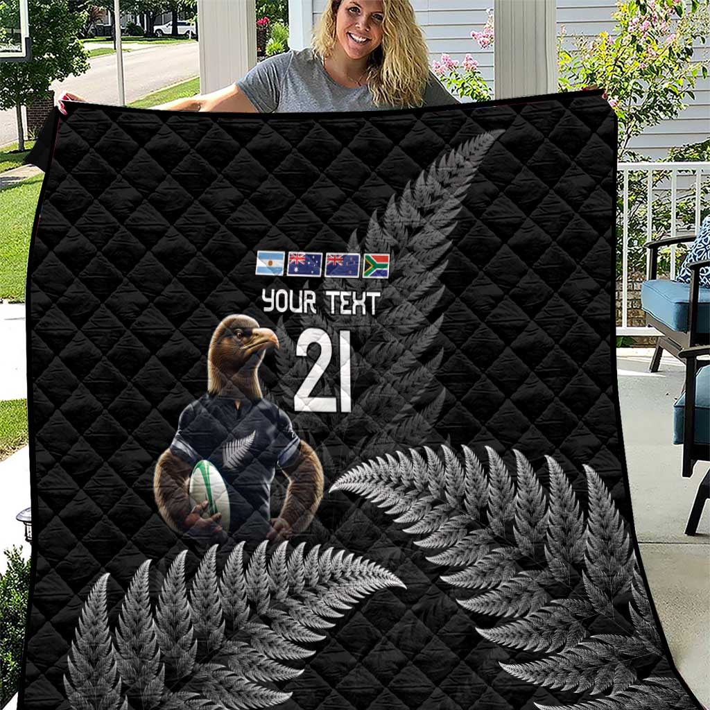 New Zealand Rugby Custom Quilt Glory Be To Black Silver-fern - Polynesian Pride