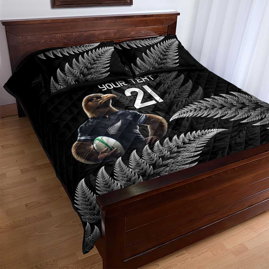New Zealand Rugby Custom Quilt Bed Set Glory Be To Black Silver-fern - Polynesian Pride