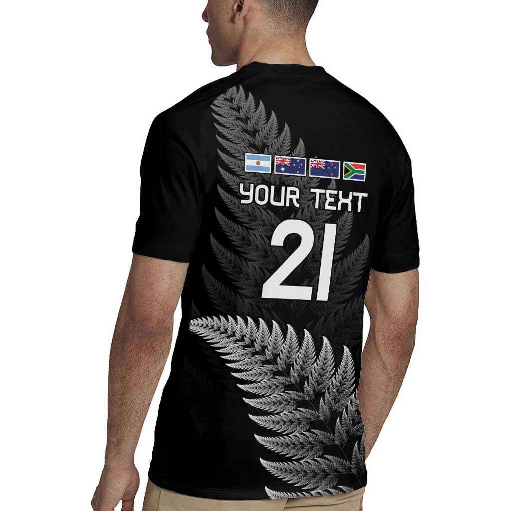 New Zealand Rugby Custom Rugby Jersey Glory Be To Black Silver-fern - Polynesian Pride