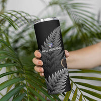New Zealand Rugby Custom Skinny Tumbler Glory Be To Black Silver-fern - Polynesian Pride