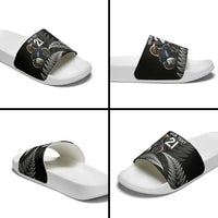 New Zealand Rugby Custom Slide Sandals Glory Be To Black Silver-fern - Polynesian Pride