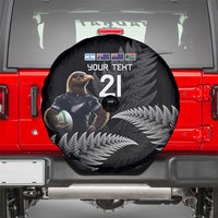 New Zealand Rugby Custom Spare Tire Cover Glory Be To Black Silver-fern - Polynesian Pride