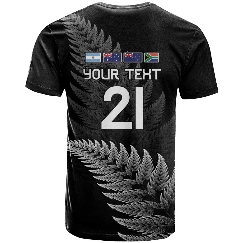 New Zealand Rugby Custom T Shirt Glory Be To Black Silver-fern - Polynesian Pride
