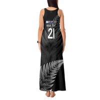New Zealand Rugby Custom Tank Maxi Dress Glory Be To Black Silver-fern - Polynesian Pride