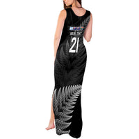 New Zealand Rugby Custom Tank Maxi Dress Glory Be To Black Silver-fern - Polynesian Pride