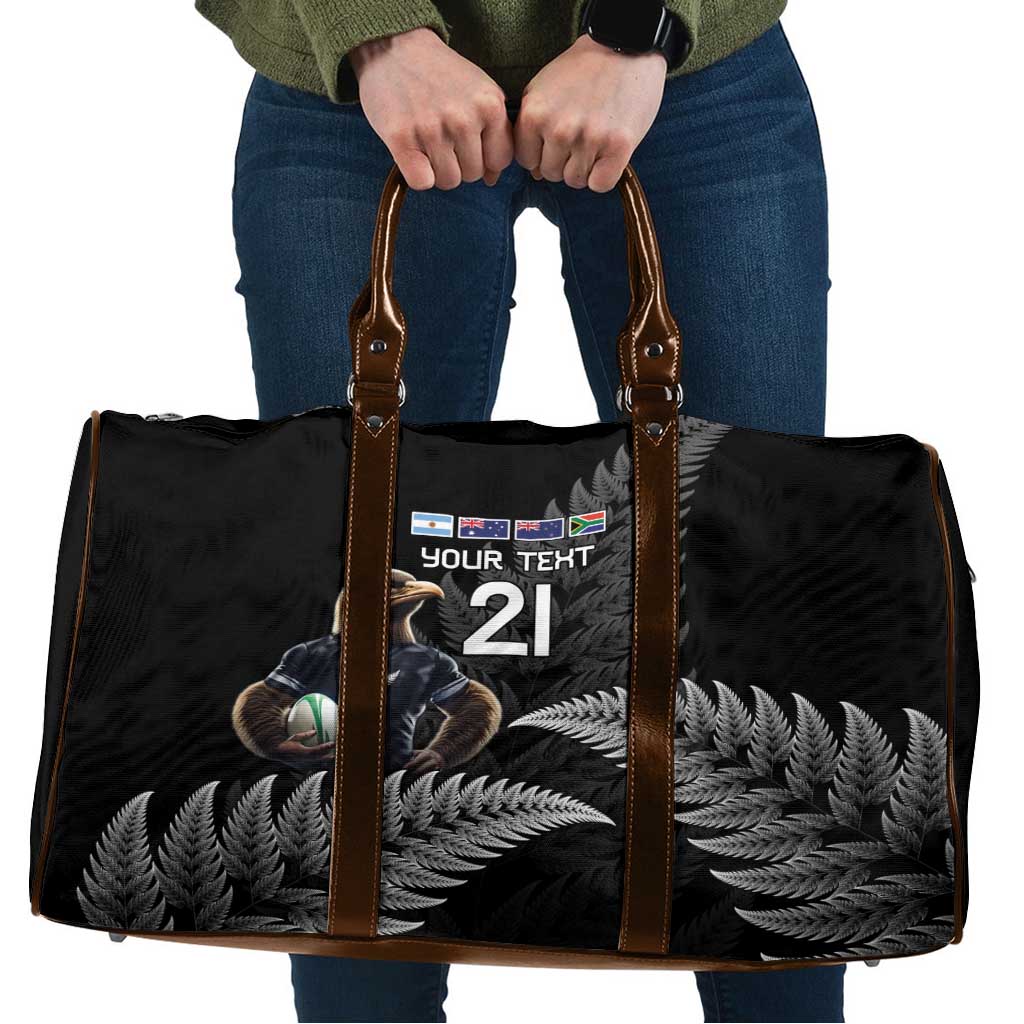New Zealand Rugby Custom Travel Bag Glory Be To Black Silver-fern - Polynesian Pride