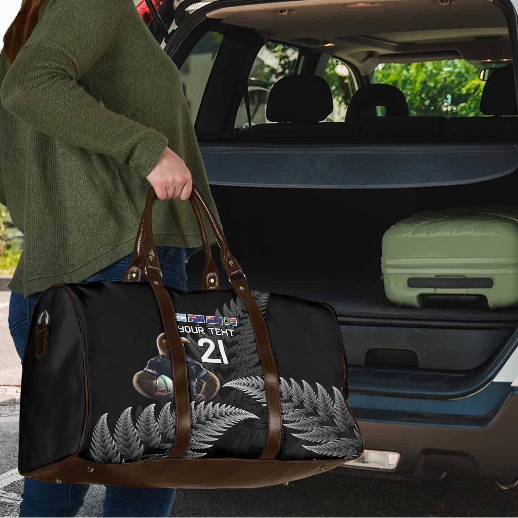 New Zealand Rugby Custom Travel Bag Glory Be To Black Silver-fern - Polynesian Pride