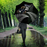 New Zealand Rugby Custom Umbrella Glory Be To Black Silver-fern - Polynesian Pride
