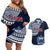 Samoa Rugby Couples Matching Off Shoulder Short Dress and Hawaiian Shirt Proud Samoa World Cup 2023 LT9 Blue - Polynesian Pride