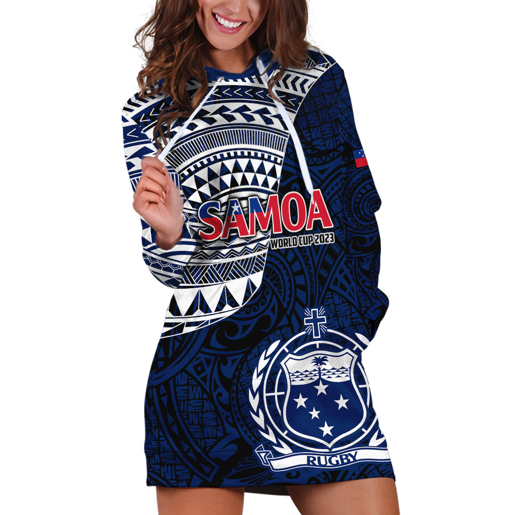 Samoa Rugby Hoodie Dress Proud Samoa World Cup 2023 LT9 Blue - Polynesian Pride