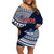 Samoa Rugby Off Shoulder Short Dress Proud Samoa World Cup 2023 LT9 Women Blue - Polynesian Pride