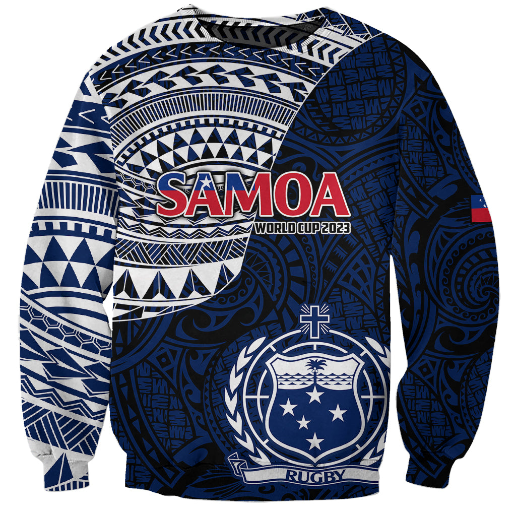 Samoa Rugby Sweatshirt Proud Samoa World Cup 2023 LT9 Unisex Blue - Polynesian Pride