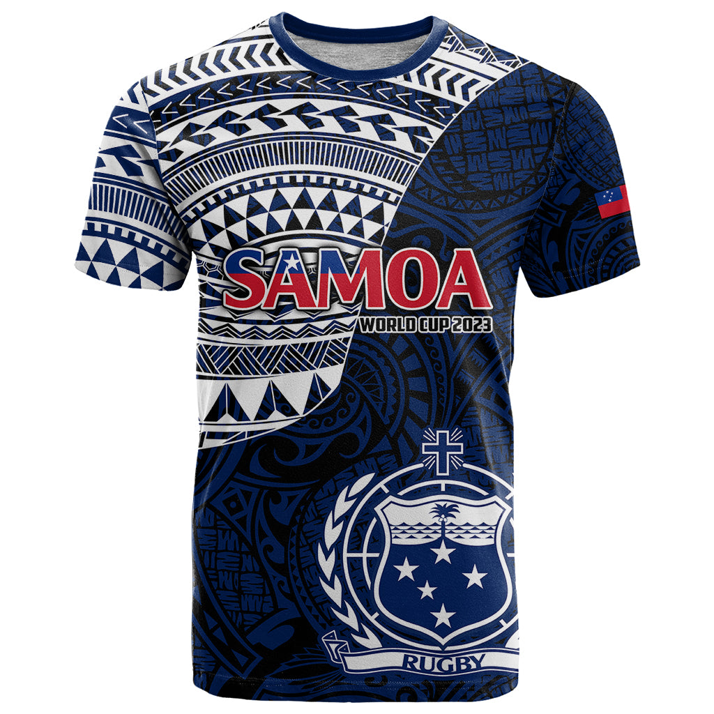 Samoa Rugby T Shirt Proud Samoa World Cup 2023 LT9 Blue - Polynesian Pride