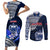 Custom Samoa Rugby Couples Matching Short Sleeve Bodycon Dress and Long Sleeve Button Shirts Proud Samoa World Cup 2023 LT9 Blue - Polynesian Pride